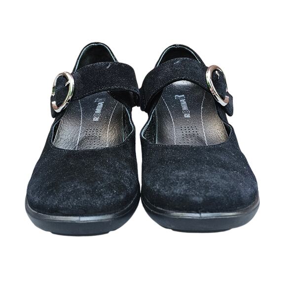 Black MaryJane Pumps Romika Size EU 41 US 10-10.5 Suede Leather Sport Wedge Heel - Picture 2 of 14